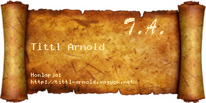 Tittl Arnold névjegykártya